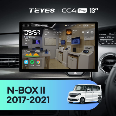 Штатная магнитола Teyes CC4 Pro 12/256 Honda N-BOX 2 JF3/4 (2017-2021) Правый руль (13")