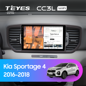 Штатная магнитола Teyes CC3L WiFi 2/32 Kia Sportage 4 (2016-2018) Тип-B (черная)