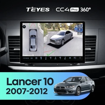 Штатная магнитола Teyes CC4 Pro 360 12/256 Mitsubishi Lancer 10 CY (2007-2012) Тип-A (11")
