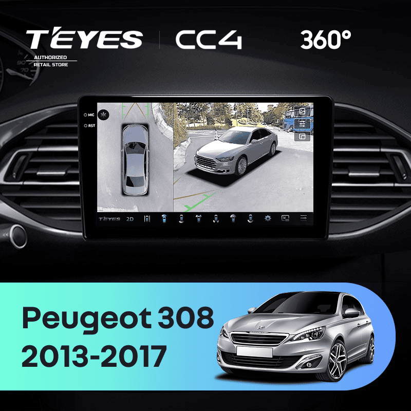 Штатная магнитола Teyes CC4 360 8/128 Peugeot 308 T9 308S (2013-2017)