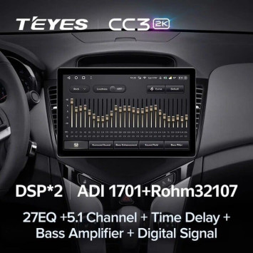 Штатная магнитола Teyes CC3 2K 6/128 Chevrolet Cruze J300 (2008-2014) (13")