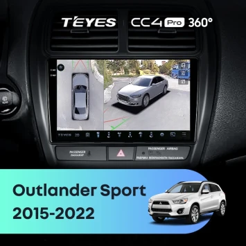 Штатная магнитола Teyes CC4 Pro 360 12/256 Mitsubishi Outlander Sport (2015-2026) Тип-A