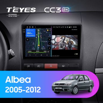 Штатная магнитола Teyes CC3 2K 360 6/128 Fiat Albea (2005-2012)