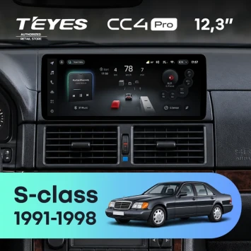 Штатная магнитола Teyes CC4 Pro 12.3" 12/256 Mercedes-Benz S-class (W140) (1991-1998)
