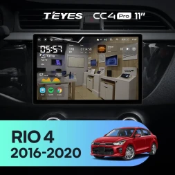 Штатная магнитола Teyes CC4 Pro 8/128 Kia Rio 4 (2016-2020) Тип-A (11")