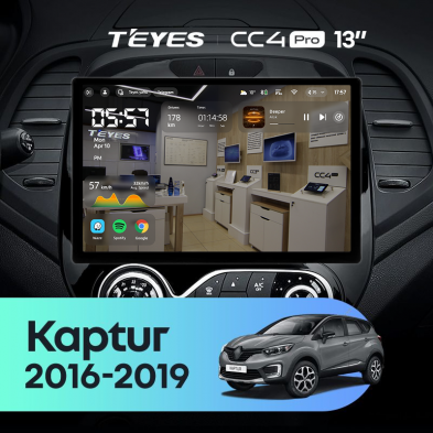 Штатная магнитола Teyes CC4 Pro 8/128 Renault Kaptur (2016-2019) F2 (13&quot;)