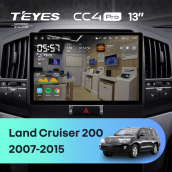 Штатная магнитола Teyes CC4 Pro 8/128 Toyota Land Cruiser 200 (2007-2015) F1 (13")