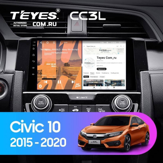 Штатная магнитола Teyes CC3L 4/64 Honda Civic 10 FC FK (2015-2020) — 