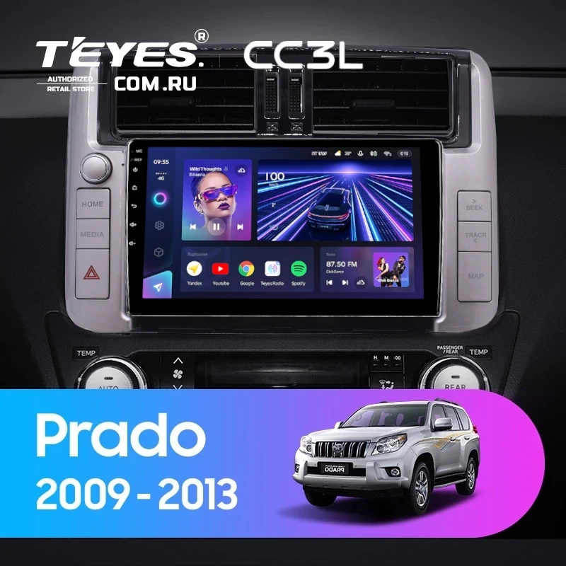 Штатная магнитола Teyes CC3L 4/32 Toyota Land Cruiser Prado 150 (2009-2013) F2 Тип-C