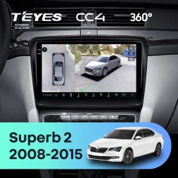 Штатная магнитола Teyes CC4 360 8/128 Skoda Superb 2 B6 (2008-2015)