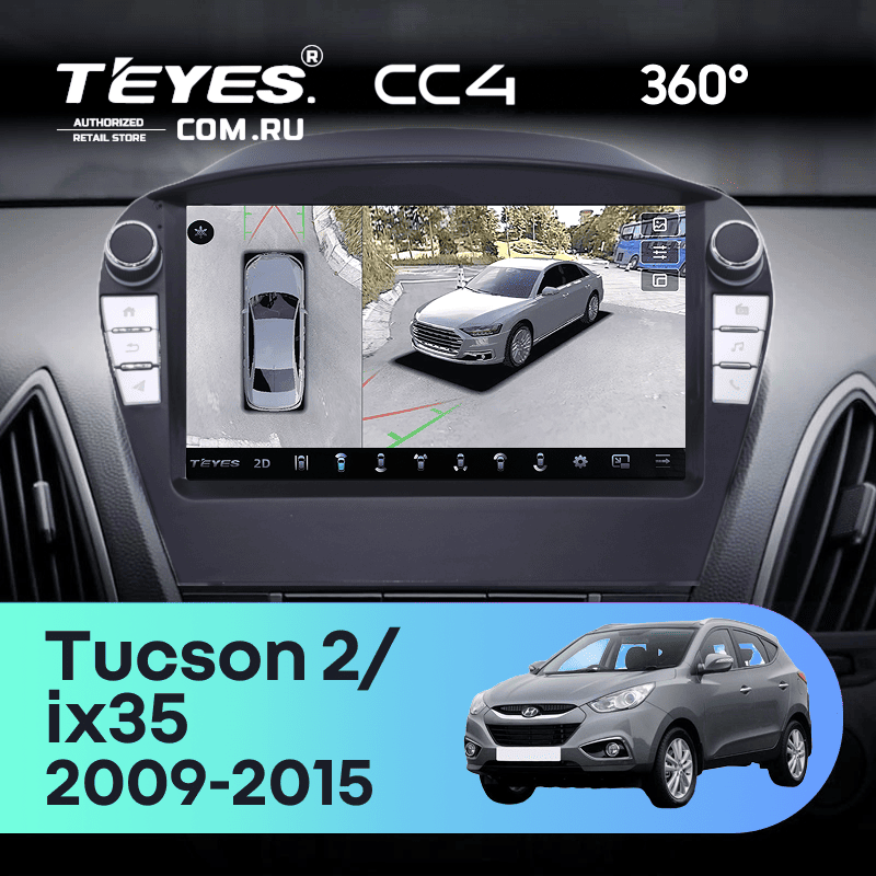 Штатная магнитола Teyes CC4 360 8/128 Hyundai ix35 (2009-2015) (Tucson 2) (с кнопками) Тип-AB