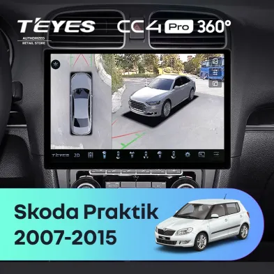 Штатная магнитола Teyes CC4 Pro 360 8/128 Skoda Praktik (2007-2015) (13")