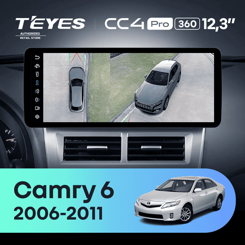 Штатная магнитола Teyes CC4 Pro 12.3" 360 8/128 Toyota Camry 6 XV 40 50 (2006-2011) F2