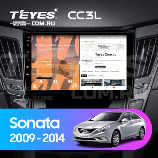 Штатная магнитола Teyes CC3L 4/32 Hyundai Sonata 6 YF (2009-2014) Тип-A — 