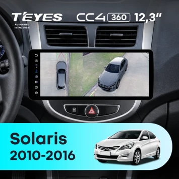 Штатная магнитола Teyes CC4 12.3" 360 6/64 Hyundai Solaris 1 (2010-2016) F3