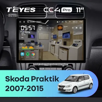 Штатная магнитола Teyes CC4 Pro 8/128 Skoda Praktik (2007-2015) (11")