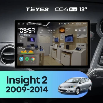 Штатная магнитола Teyes CC4 Pro 8/128 Honda Insight 2 (2009-2014) Правый руль (13")
