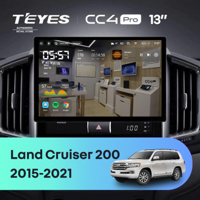 Штатная магнитола Teyes CC4 Pro 8/128 Toyota Land Cruiser 200 (2015-2021) (13")