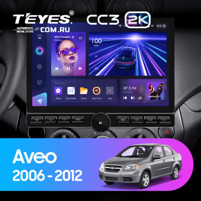 Штатная магнитола Teyes CC3 2K 6/128 Chevrolet Aveo T250 (2006-2012) (13&quot; с кнопками)
