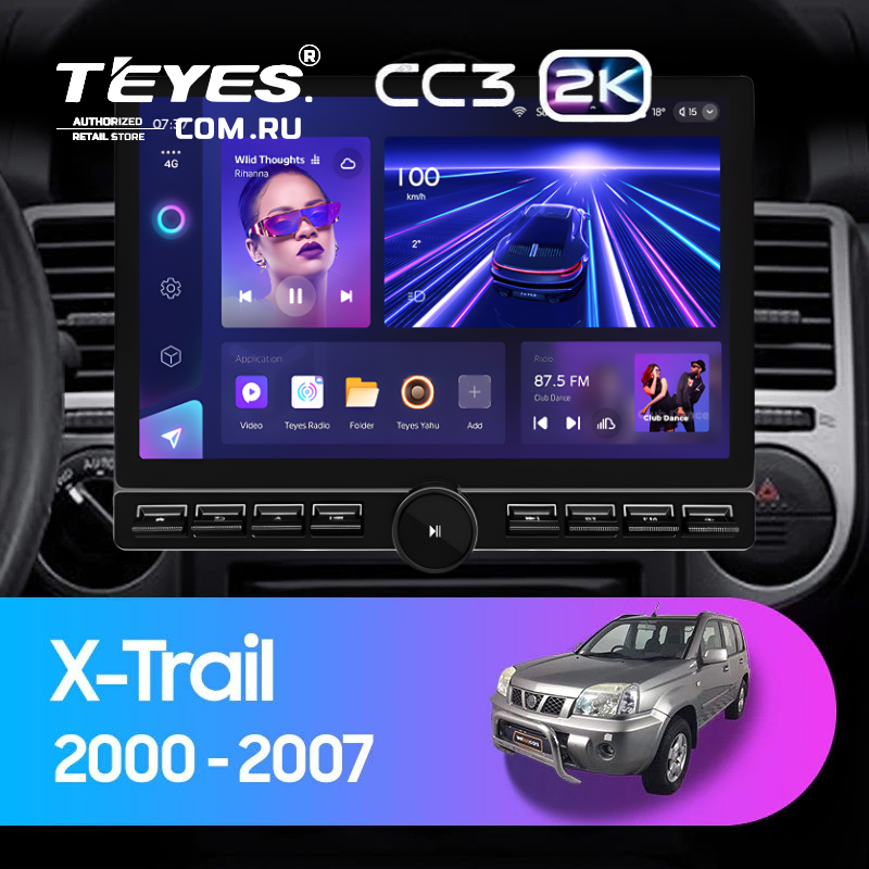 Штатная магнитола Teyes CC3 2K 6/128 Nissan X-Trail T30 (2000-2007) F1 (13&quot; с кнопками)
