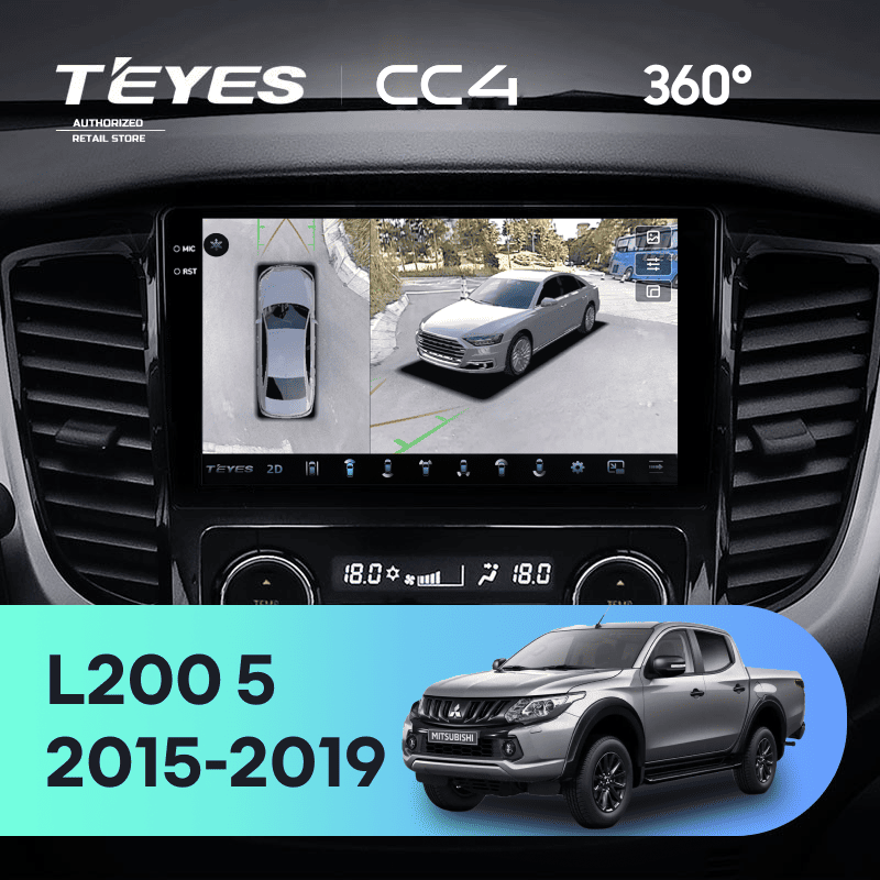 Штатная магнитола Teyes CC4 360 6/64 Mitsubishi L200 5 (2015-2019) кондиционер F1