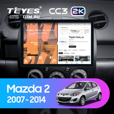 Штатная магнитола Teyes CC3 2K 6/128 Mazda 2 DE (2007-2014) (11&quot;)
