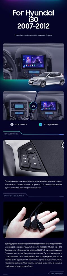 Штатная магнитола Teyes CC3 4/32 Hyundai i30 1 FD (2007-2012) F1