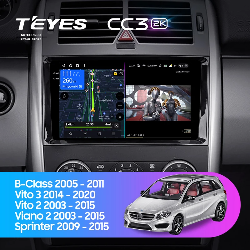 Штатная магнитола Teyes CC3 2K 360 6/128 Mercedes-Benz Vito W639\W447 (2006-2022)
