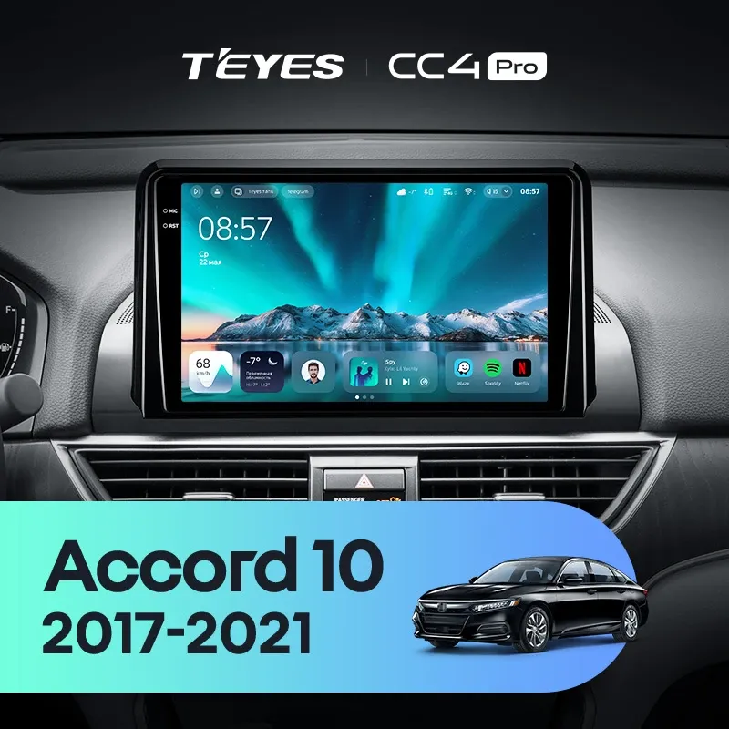 Штатная магнитола Teyes CC4 Pro 12/256 Honda Accord 10 CV (2017-2021) Тип-A