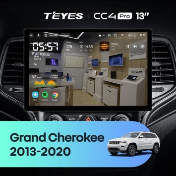 Штатная магнитола Teyes CC4 Pro 12/256 Jeep Grand Cherokee WK2 (2013-2020) F2 (13")