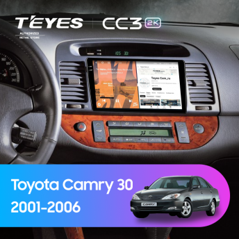 Штатная магнитола Teyes CC3 2K 4/64 Toyota Camry 30 (2001-2006) (черная)