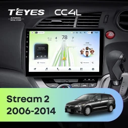 Штатная магнитола Teyes CC4L 4/64 Honda Stream 2 (2006-2014) правый руль