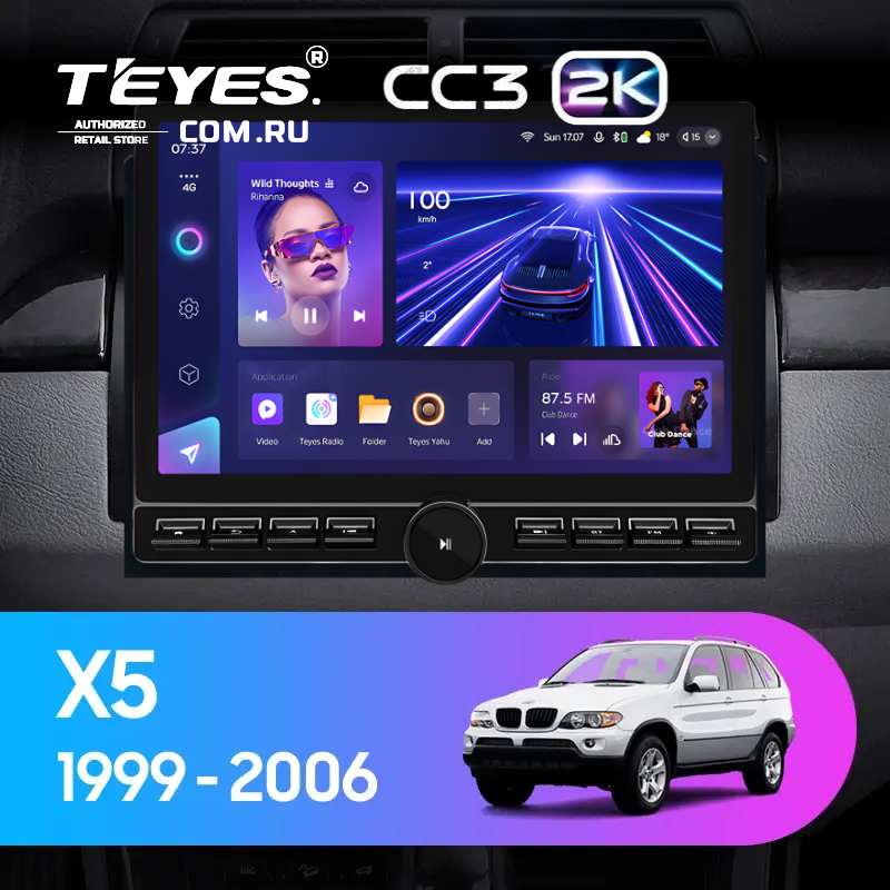 Штатная магнитола Teyes CC3 2K 6/128 BMW X5 E39 E53 (1999-2006) (13&quot; с кнопками)