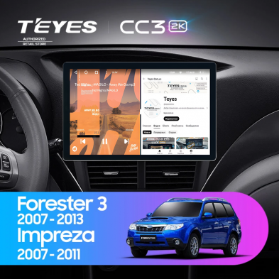 Штатная магнитола Teyes CC3 2K 4/64 Subaru Forester 3 SH (2007-2013) (11&quot;)