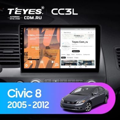 Штатная магнитола Teyes CC3L 4/64 Honda Civic 8 FK FN FD (2005-2012)