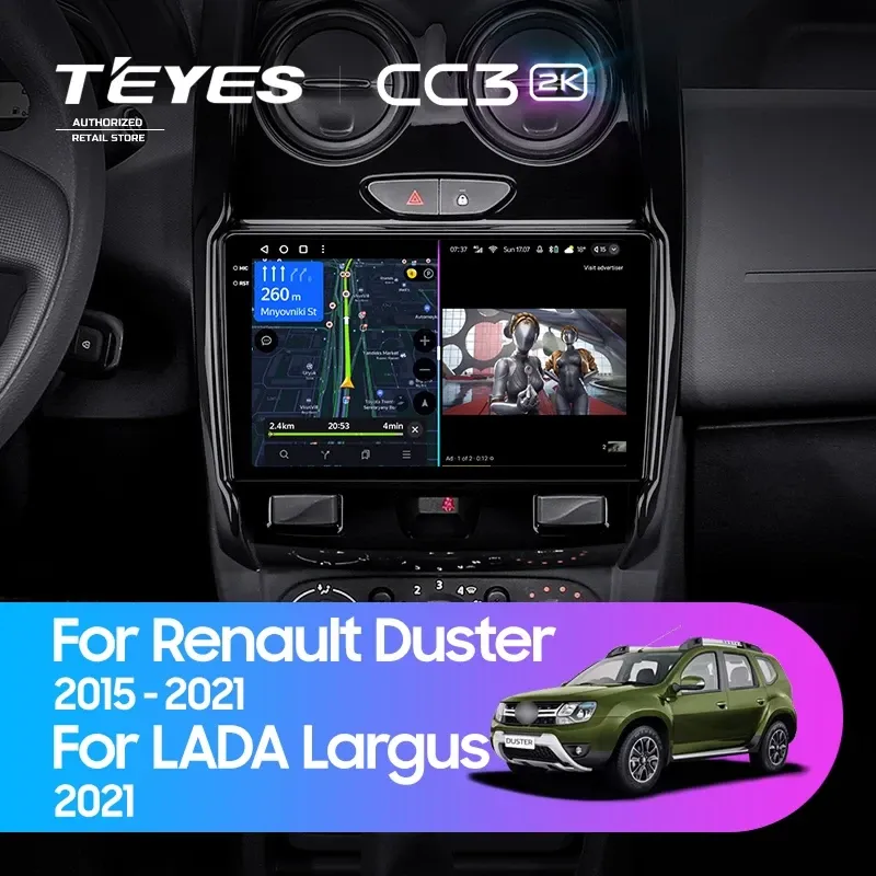 Штатная магнитола Teyes CC3 2K 6/128 Renault Duster (2015-2021) F1