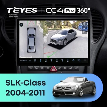 Штатная магнитола Teyes CC4 Pro 360 8/128 Mercedes-Benz SLK-Class R171 (2004-2011) (13")