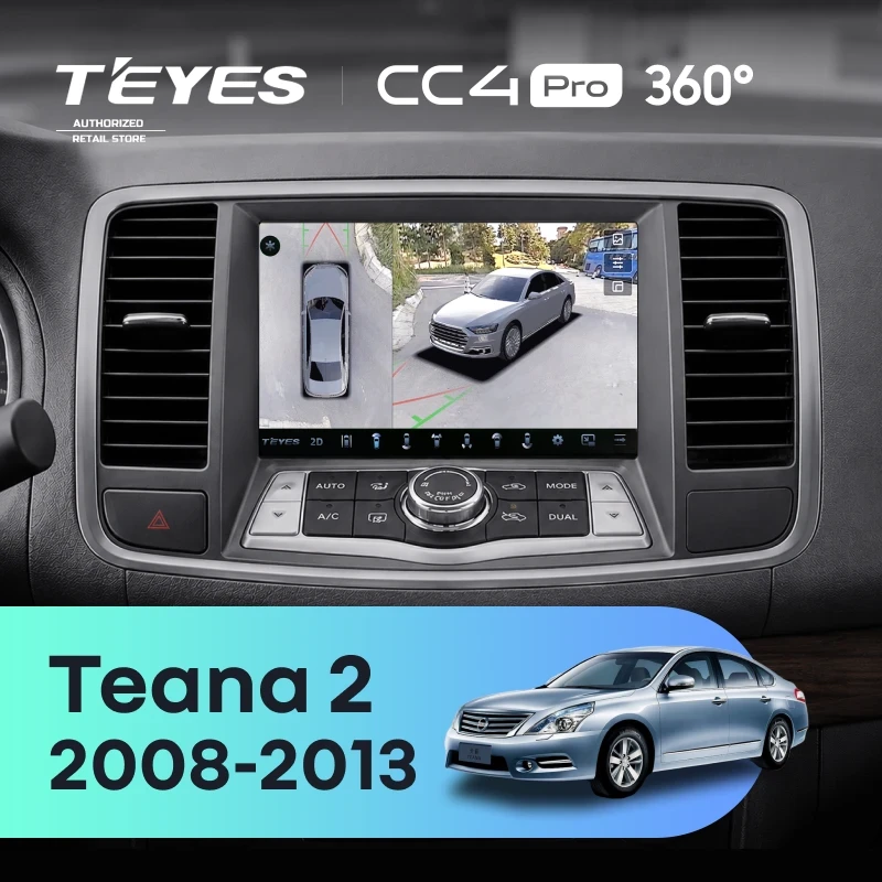 Штатная магнитола Teyes CC4 Pro 360 8/128 Nissan Teana 2 J32 (2008-2013) F2 Тип-A