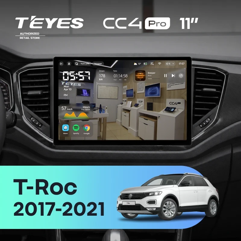 Штатная магнитола Teyes CC4 Pro 12/256 Volkswagen T-Roc (2017-2021) (11")