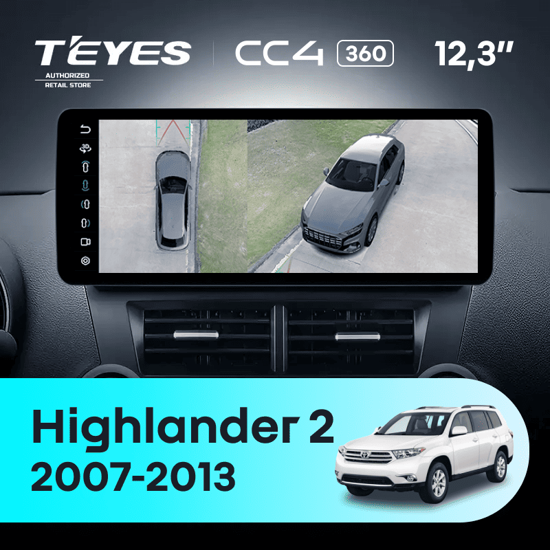 Штатная магнитола Teyes CC4 12.3" 360 6/64 Toyota Highlander 2 XU40 (2007-2013)