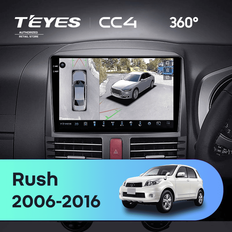 Штатная магнитола Teyes CC4 360 8/128 Toyota Rush J200 (2006-2016) Правый руль