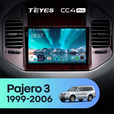 Штатная магнитола Teyes CC4 Pro 12/256 Mitsubishi Pajero 3 V70 V60 (1999-2006)