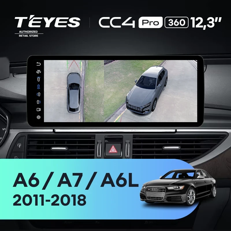 Штатная магнитола Teyes CC4 Pro 12.3" 360 8/128 Audi A7 4G (HN+R System) (2011-2014)