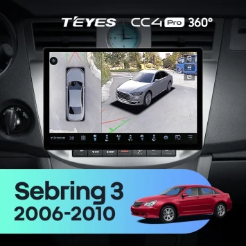 Штатная магнитола Teyes CC4 Pro 360 12/256 Chrysler Sebring 3 JS (2006-2010) (13")