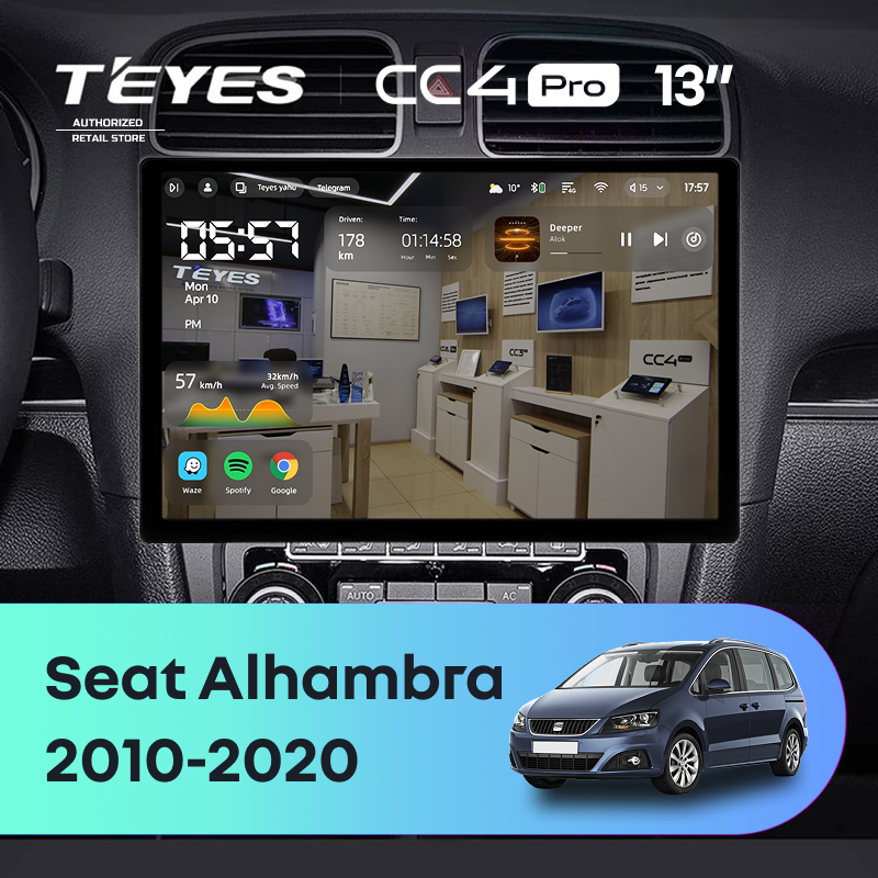 Штатная магнитола Teyes CC4 Pro 8/128 Seat Alhambra (2010-2020) (13&quot;)