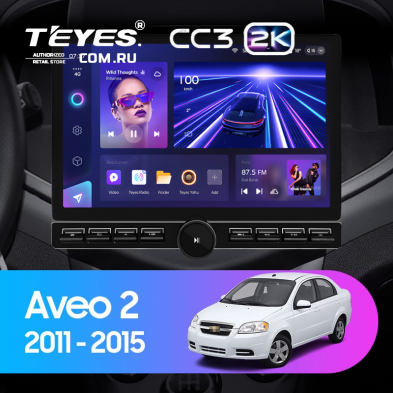 Штатная магнитола Teyes CC3 2K 6/128 Chevrolet Aveo 2 (2011-2015) (13&quot; с кнопками)