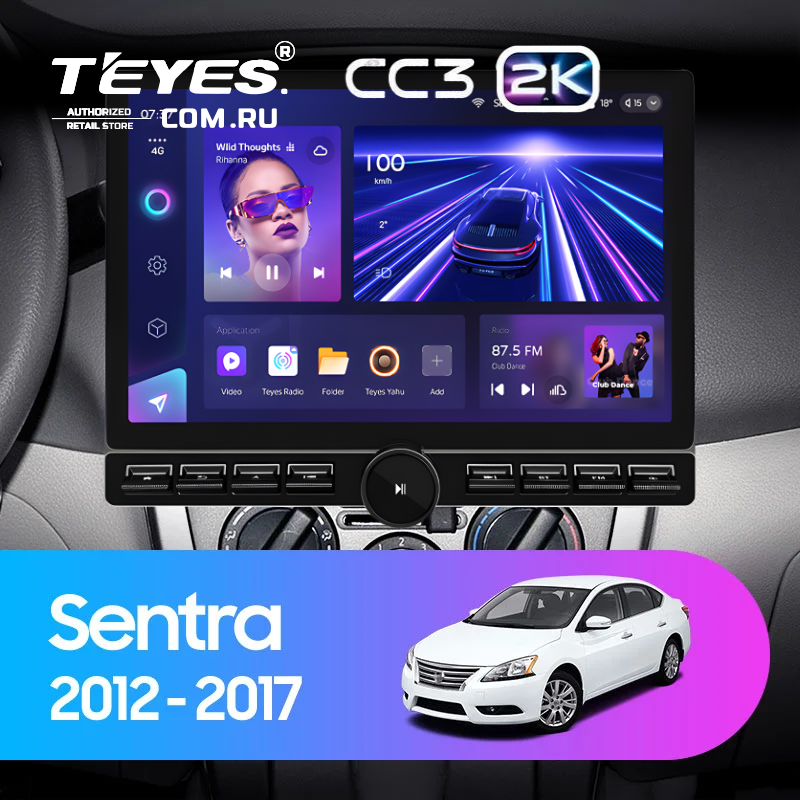 Штатная магнитола Teyes CC3 2K 6/128 Nissan Sentra B17 (2012-2017) (13&quot; с кнопками)
