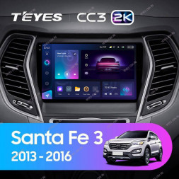 Штатная магнитола Teyes CC3 2K 4/64 Hyundai Santa Fe 3 (2013-2016) Тип-C