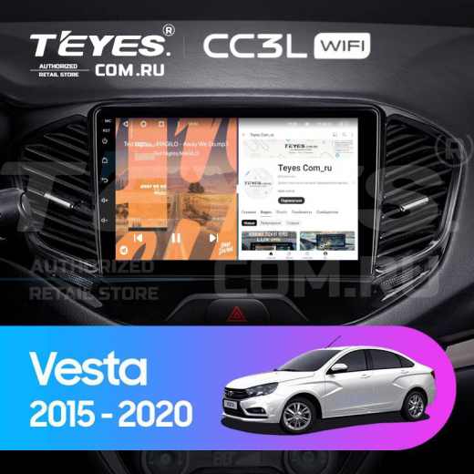 Штатная магнитола Teyes CC3L WiFi 2/32 LADA Vesta Cross Sport (2015-2023) — 