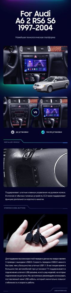 Штатная магнитола Teyes CC3 4/32 Audi RS6 1 (2002-2006)